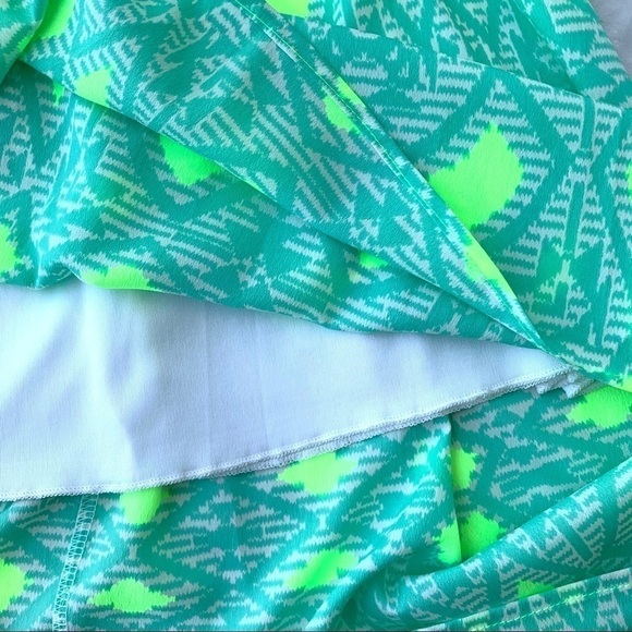 Everly Boutique Teal and Lime Geometric Patterned Mini  Dress Size Small - Picture 8 of 15